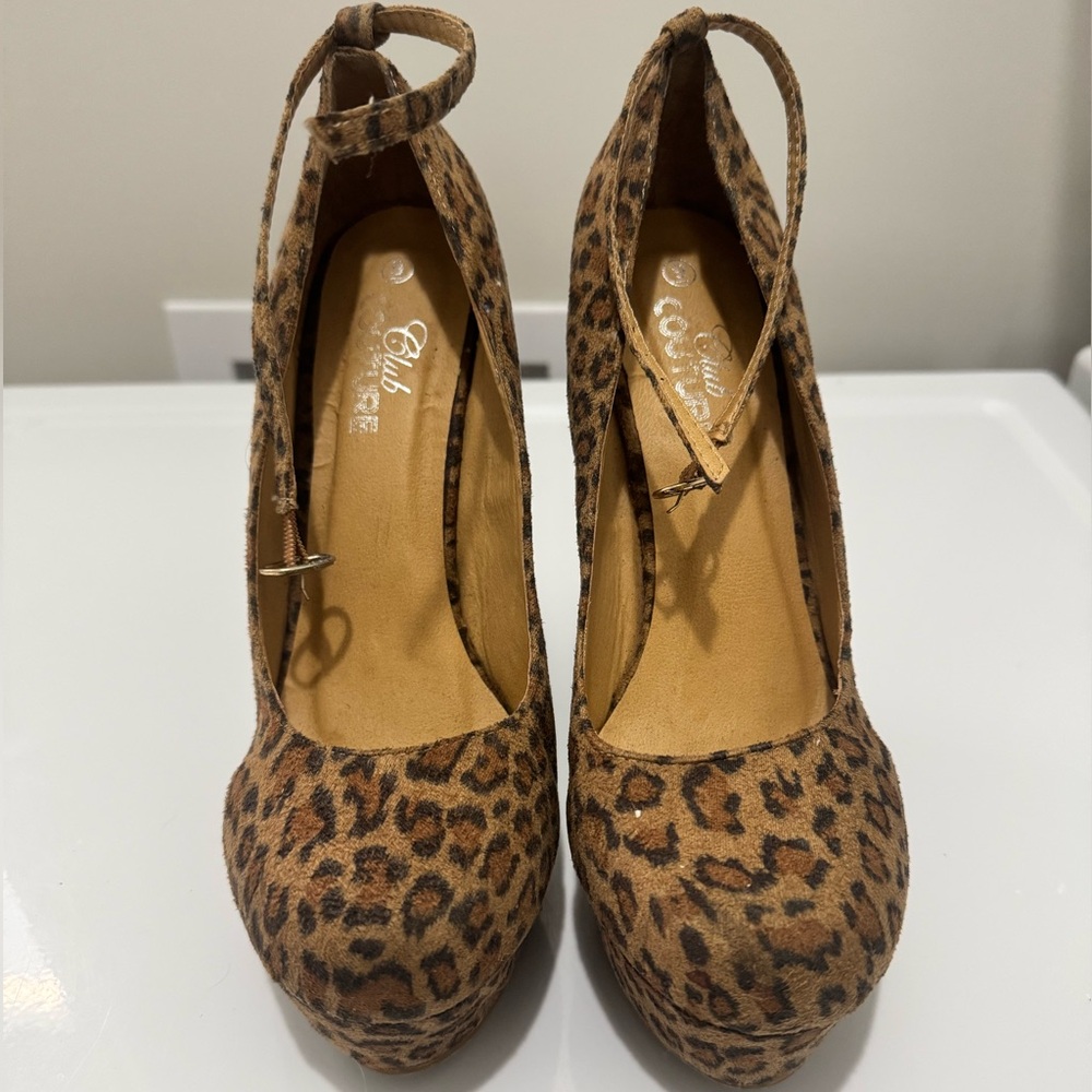 Leopard wedge heels for sale!